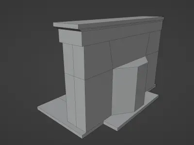 FirePlace brick Free low-poly 3D model