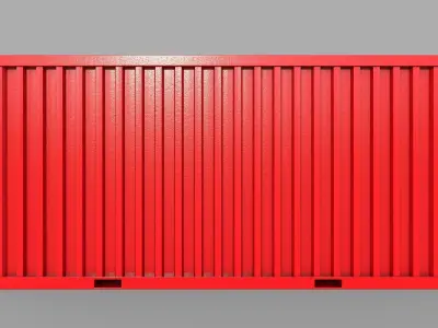 Red Shipping Container PBR Low-Poly Game Ready 3D model Low-poly 3D model