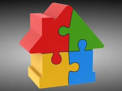 House Puzzle Low-poly 3D model