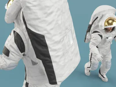  Modern Moon Spacesuit with Astronaut Rigged 