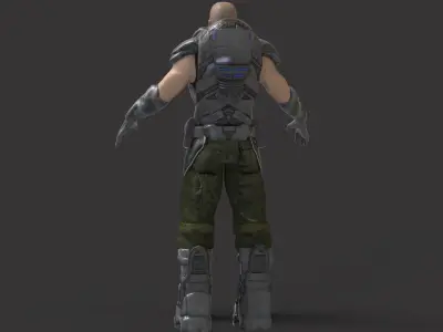 Fiction Soldier Low-poly 3D model