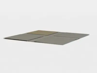 Road crossing Low-poly 3D model