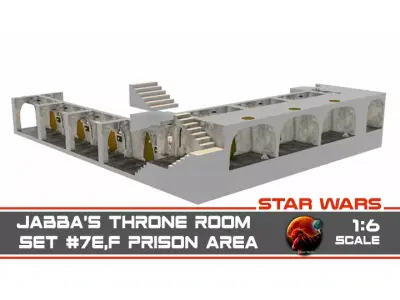 Jabbas Throne Room - Set 7EF - Prison Area 1-6 scale 3D print model