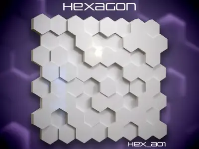 Hexagon 3D Futuristic Texture Panel 3D print model