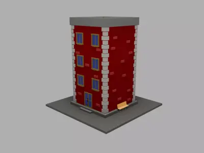 Low Poly Urban Building 1 Low-poly 3D model