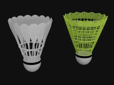 Shuttle cock - Pack of 2 - PBR - Game Ready Low-poly 3D model