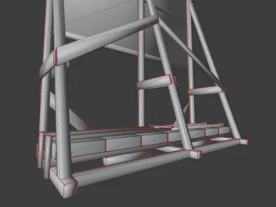  Wooden Billboard For Construction Sites 2 Low-poly 3D model