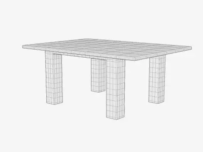 Square Marble Table Free 3D model