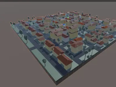 European Quarter 1 Low-poly 3D model