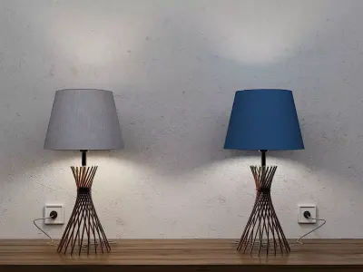 GARFORTH COPPER TABLE LAMP WITH ASPEN SHADE 3D model