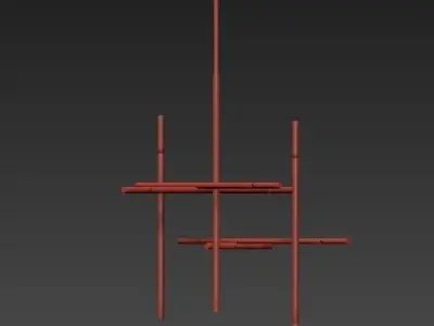 Modern Kryss Chandelier 3D model