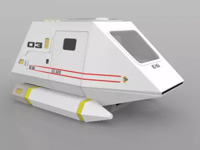 Shuttle Model XV sci-fi spaceship 3D model