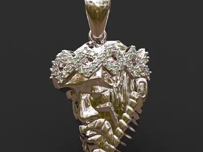 Jesus diamond  Hip Hop  pendant-3 3D print model