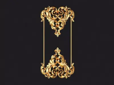 dekor ornate gold letter 3D model