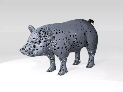 Pig Voronoi 3D model