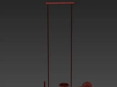 Discus table with two wheels 3D model