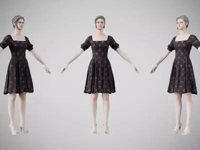 Dress 26 Light Burst Static Low-poly 3D model