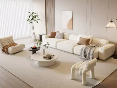 Sofa set Low-poly 3D model