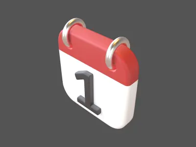 Calendar Icon 1 v1 001 Low-poly 3D model
