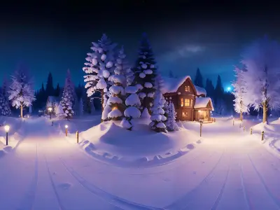HDRI Winter Fairytale Panoramas Low-poly 3D model