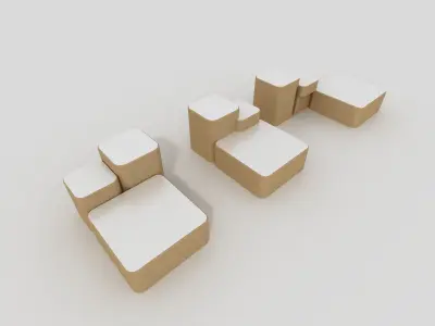 Display cabinet Low-poly 3D model