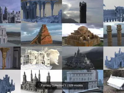 Fantasy Collection 1 angel with wings 3D Model Pack