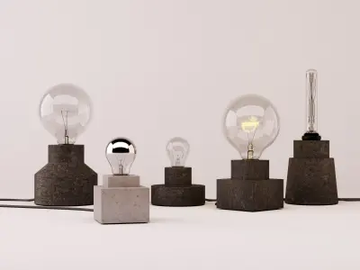 Table lamp collection 3D Model Pack