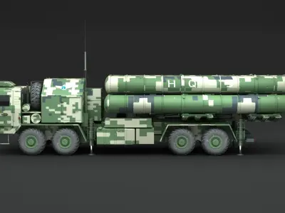China Army Red flag 9 air defense missile 3D model