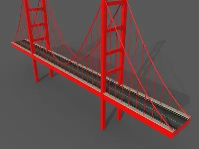 Cartoony Bridge Low-poly 3D model