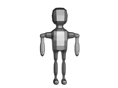 low poly robot  Low-poly 3D model