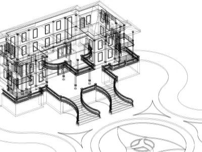 Classic House 3D model 6