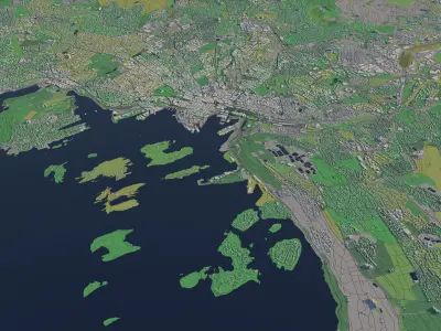 Oslo Norway 30x30km City Map 3D model