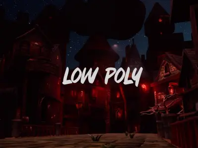Asset Pack Stylized Dark Town Low-poly 3D model