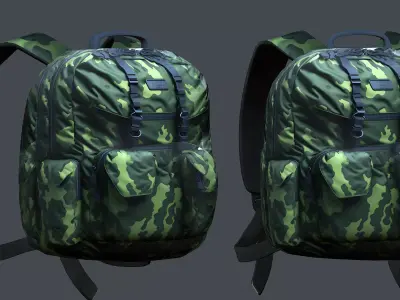 Backpack Camping Generic military human bag storqge baggage Low-poly 3D model