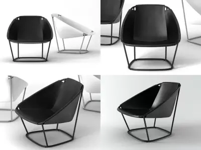 Katrin chairs with metal frame 3D model