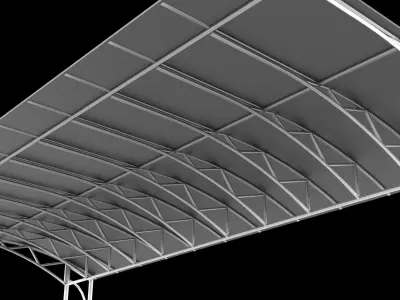 3d model canopy parking shelter  3D model