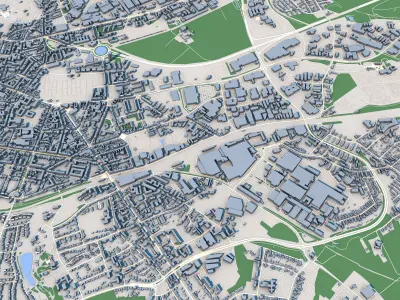 Aachen City Germany 3D model