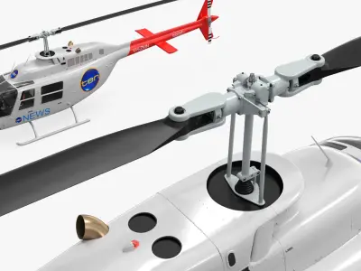  Bell 206B JetRanger III Helicopter Ten News White 