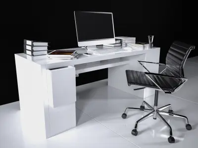 Office Desk - Interior Office Furniture 01 3D model