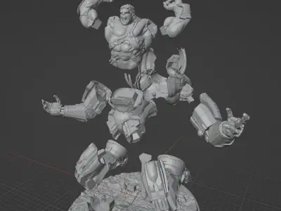 HULK break out of HULKBUSTER - STL files for 3D Printing 3D model