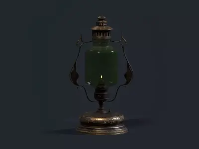 Next generation retro kerosene lamp Low-poly 3D model
