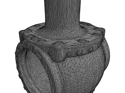Industrial Rusty Pipe Junction Connector Low-poly 3D model