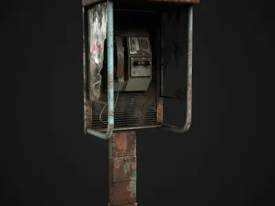Public Phone Low-poly 3D model