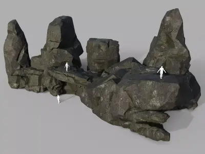 Mountain cliff Rocks - 3D Models PBR Pack 06 Low-poly 3D model