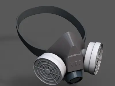 Gas mask protection futuristic fantasy human  Low-poly 3D model