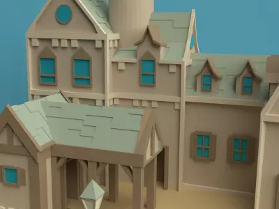 low poly castle Low-poly 3D model