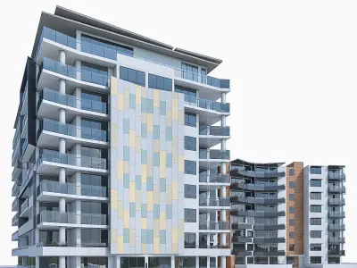 Apartment Buildings 04 Low-poly 3D model