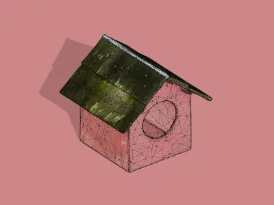 Birdhouse Low-poly 3D model