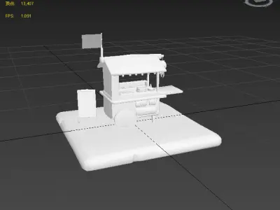 Next generation Lamian Noodles stall Low-poly 3D model