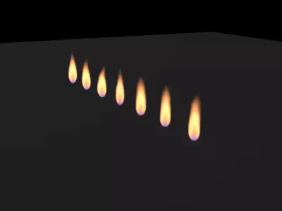 Candle Flame set 01 3D model